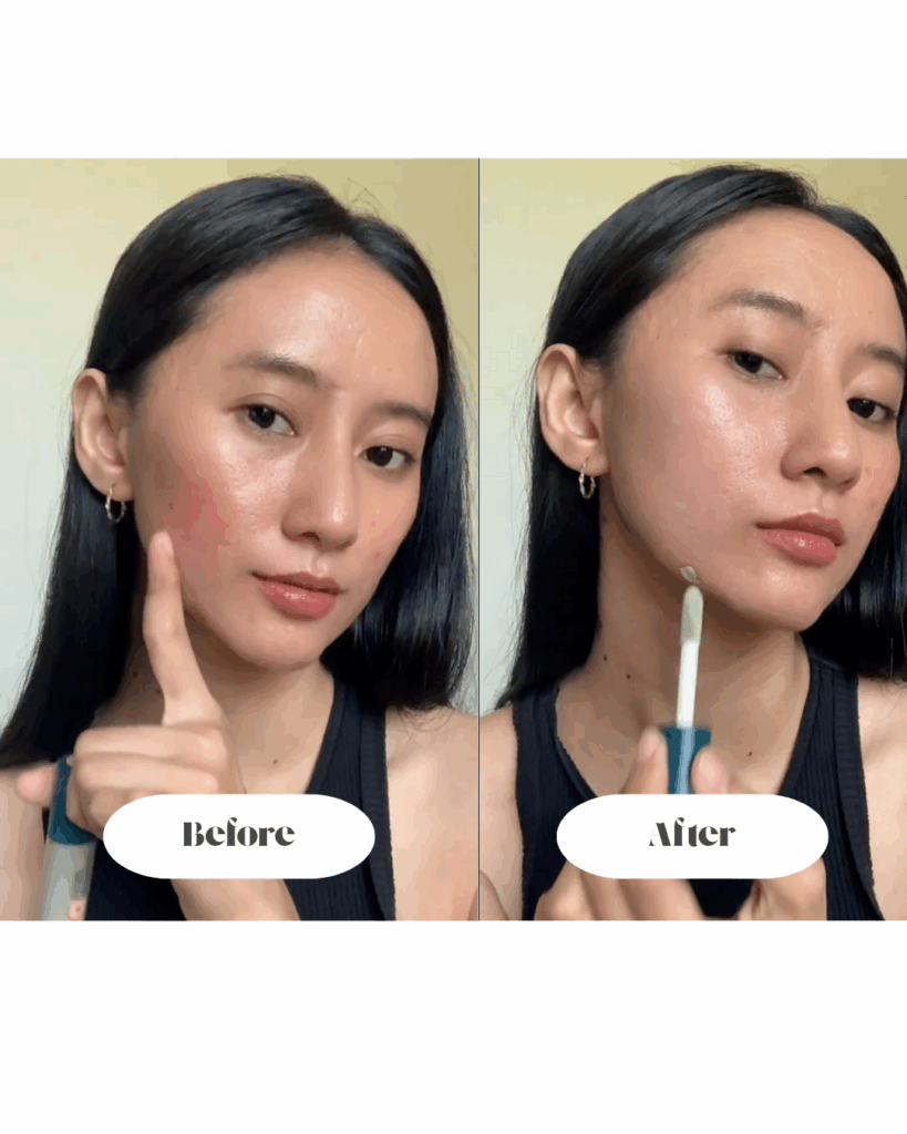 Before after using exa color corrector